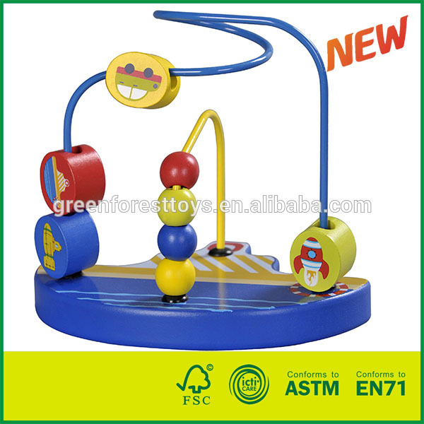 Дети красочные деревянные игрушка-головоломка из бусин