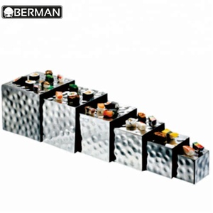 Cafetería equipo martillado punto <span class=keywords><strong>libre</strong></span> de pie pantalla rack pastel postre elevación moderno <span class=keywords><strong>buffet</strong></span> soporte de acero inoxidable - Product Image 3