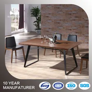 Malasia fábrica de muebles de madera de nogal moderna mesa de comedor
