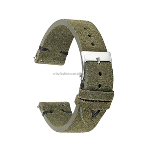 <span class=keywords><strong>Cinturino</strong></span> per Orologio in Vera <span class=keywords><strong>Pelle</strong></span> <span class=keywords><strong>Scamosciata</strong></span> Morbida 18/20/22mm Stile Retrò con Barrette a Sgancio Rapido Marrone - Product Image 6