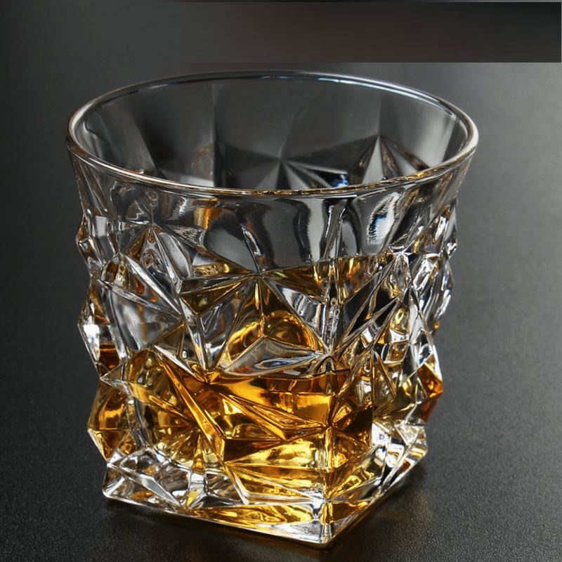 Diamond Whiskey Glasses,Crystal  Glass, Malt or Bourbon, Glassware Gift.