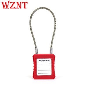 Candado de Seguridad con Cable de Acero y Grillete, Operado con Llave, Duradero, en Colores Rojo/Amarillo/Verde/Marrón, OEM, Modelo NT-APC175 - Product Image 5