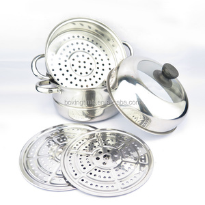 2-layer Stainless Steel Gas Food <strong>Steamer</strong> Pot Stuffed Bun <strong>Dim</strong> <strong>Sum</strong> <strong>Steamer</strong> - Product Image 3