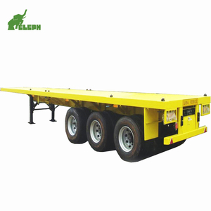 3 Trục 60ton Phẳng Trailer Bán 20FT 40FT <span class=keywords><strong>Chassis</strong></span> Sử Dụng <span class=keywords><strong>Container</strong></span> Cao Giường Bán Trailer Xe Tải Xe Tải - Product Image 1