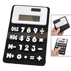 Kulkas Magnetic Silicone Lipat portabel 8 Digit Kalkulator