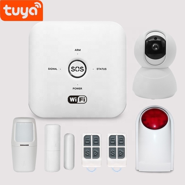 Tuya Smart WiFi+GSM Alarm System With Linkage Smart Home Devices for IOS and Android Operate Easily