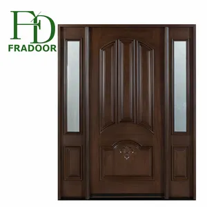 أبواب خارجية فاخرة كلاسيكية من الماسونيت الفرنسي مع لوحة زجاجية - Product Image 1