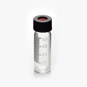 Hot Koop 13-425 Draad Lab Glas Autosampler Flesje Met Zwart Deksel 4Ml Naald Wassen Chromatografie Autosampler Flesje