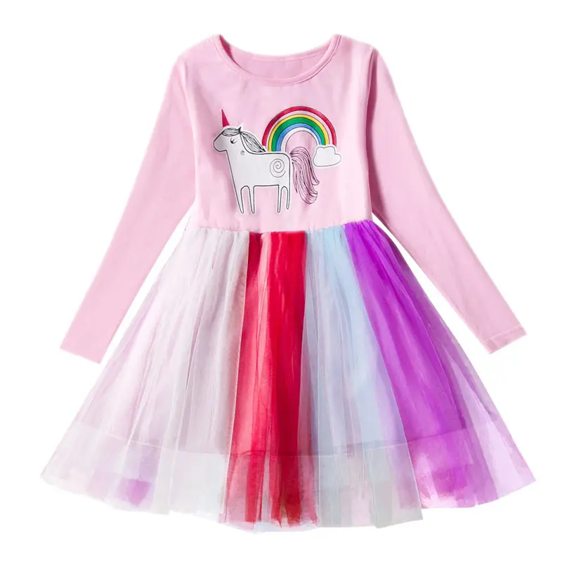 בנות ארוך שרוול ילדים Unicorn שמלת ילדי Unicorn Vestidos ילדים בגדי בנות שמלות סתיו שמלת ילדי ילדה נסיכה