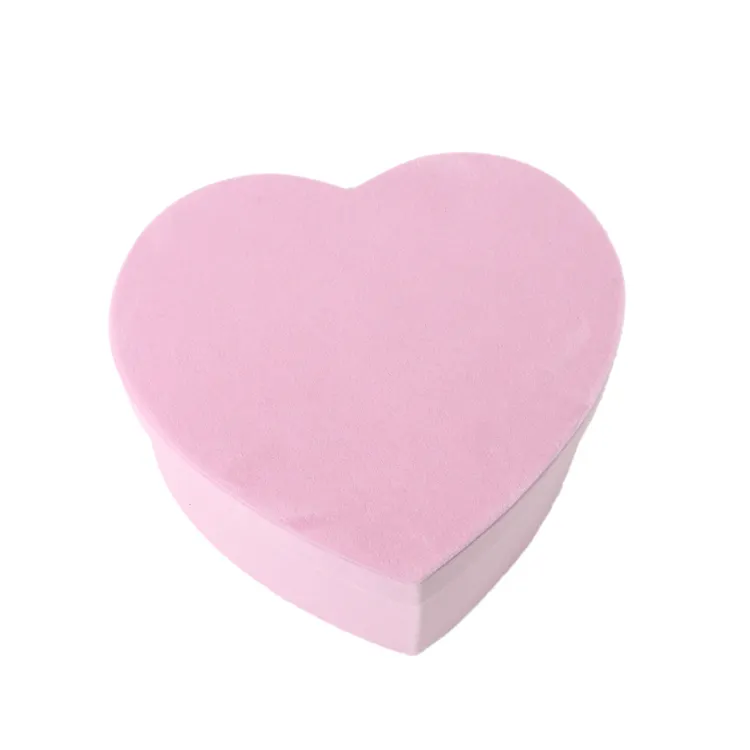 ของขวัญวันเกิดสำหรับเด็กรูปหัวใจกล่องขนมที่มีฝาปิดสีชมพูกล่องของขวัญกระดาษแข็ง