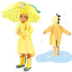 Детское Пончо, детский дождевик из полиэстера с динозавром, детский дождевик, уличный водонепроницаемый дождевик для мальчиков и девочек, дождевик для детей