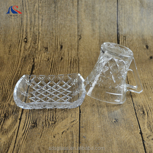 Juego de taza y platillo de estilo árabe con patrón cuadrado pequeño en relieve café capuchino vajilla juegos de té Decoración - Product Image 3