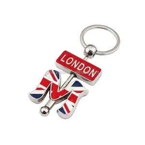高档英国伦敦国旗纪念品钥匙扣M字母字母M钥匙扣