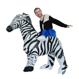 Opblaasbare Mooie Zebra Kostuum Animal Ride-On Opblaasbare Cosplay Mascotte Blow-Up Party Decoratie Voor Volwassenen