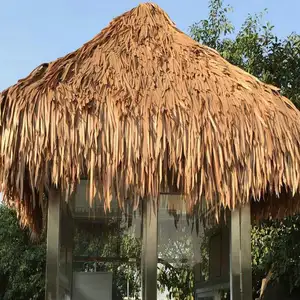 防火塑料人造屋顶装饰棕榈叶茅草屋顶瓦