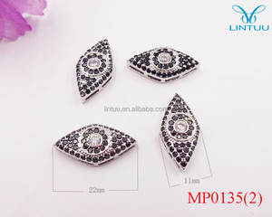 Pavent diamant evil eye <span class=keywords><strong>charm</strong></span> connecteur résultats de bijoux pistolet noir designer pierre de <span class=keywords><strong>lune</strong></span> evil eye - Product Image 6