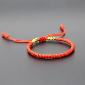 Easartisan-Bracelet tressé bouddhiste, fait à la main, multi-couleurs, nœud en corde porte-bonheur, pour hommes femmes, taille réglable-équilibre