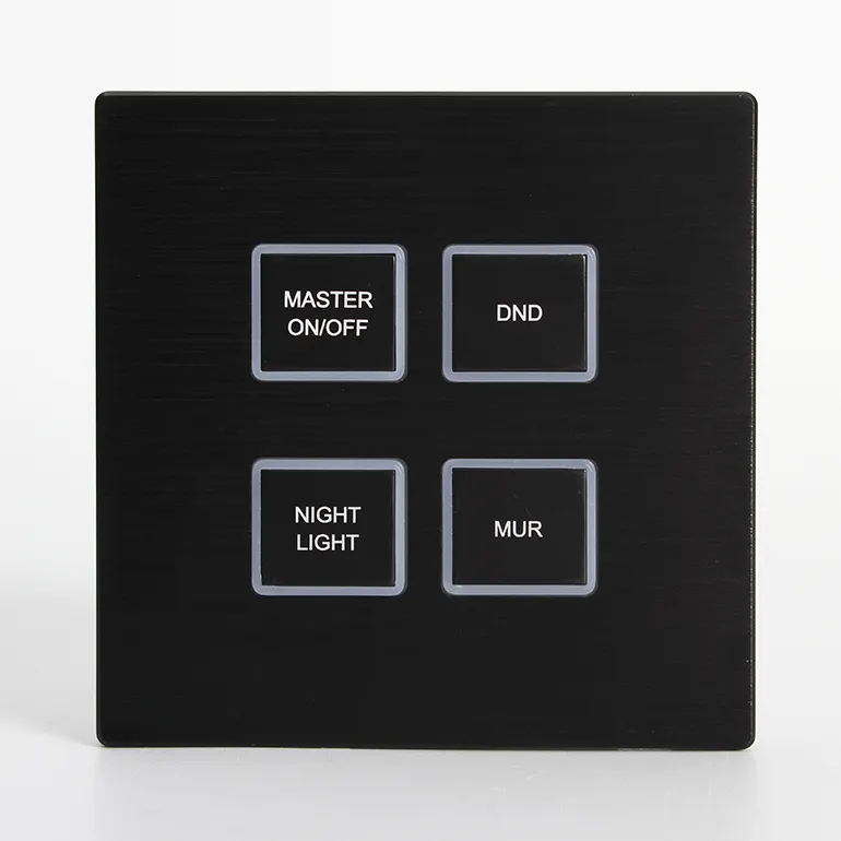 Master On/Off 12V DC dry contact style 4 soft push buttons light scene control light switch