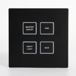 Master On/Off 12V DC dry contact style 4 soft push buttons light scene control light switch