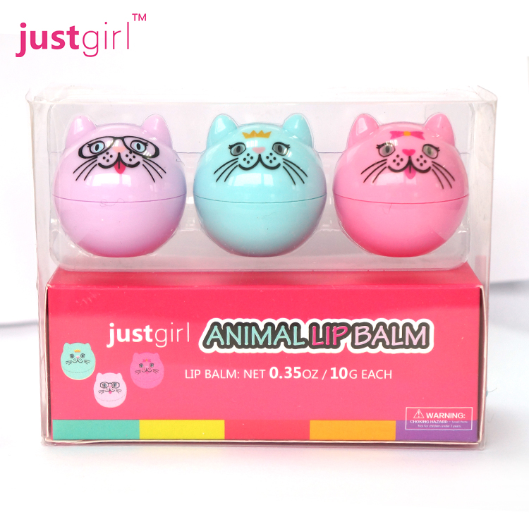 Милый Кот животного форма фрукты Ароматизированный блеск для губ бальзам для губ для девочек
