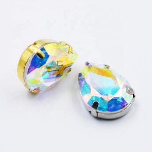 ที่ตั้งไว้ล่วงหน้าสำหรับเสื้อผ้าและเครื่องประดับแก้วคริสตัล AB 18X25mm เย็บบนคริสตัล rhinestones - Product Image 3