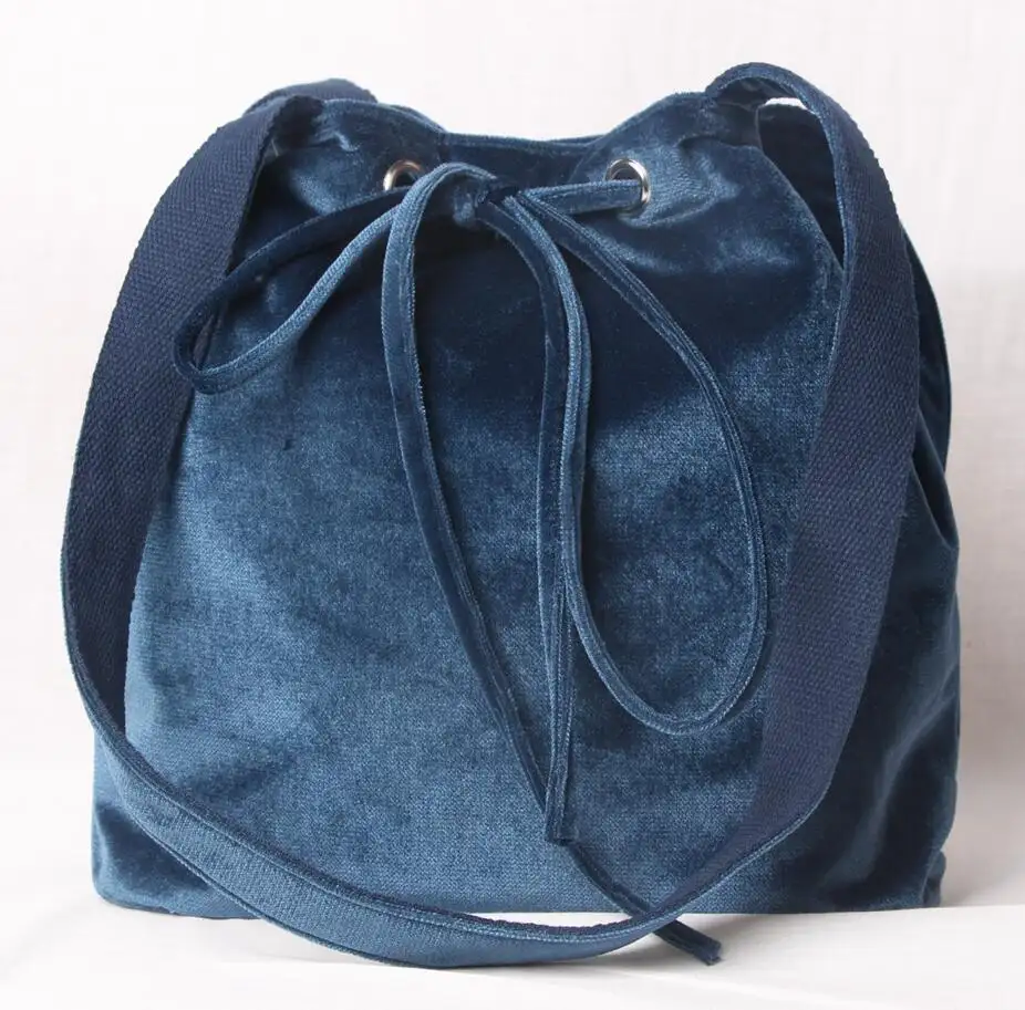 Hot selling velvet shoulder bag tote bag hand bag for shopping school