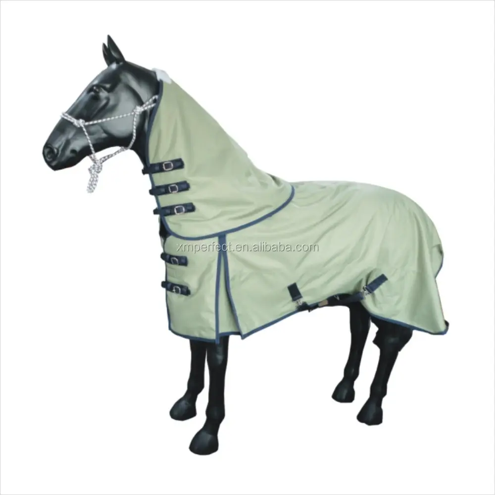 عالية الجودة 600D 1200D للماء بطانية الحصان مع غطاء الرقبة