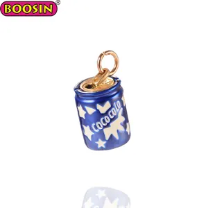 Hollow emaille blauw ring-pull kan fles gesneden cola cup charm