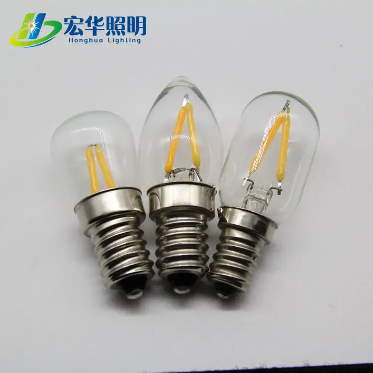 E14 E12 Filament Led Bulb T22 E12 2W E14 High Luminous Clear Mini LED Filament Lighting Bulb Lamp