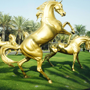 الصين مصنع الصب بالحجم الطبيعي الذهبي البرونزية تمثال حصان - Product Image 5