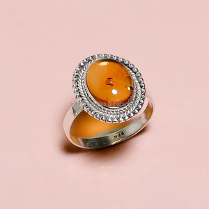 Bague en ambre naturel vente en gros de bijoux fins en argent 925 bijoux en argent sterling fabricant de bagues faites à la main - Product Image 2
