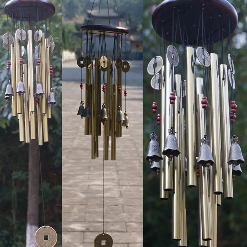 Nieuwe Antieke Amazing Grace 4 Buizen 5 Bells Koperen Munten Windchime Kapel Klokken Windgong Deur Opknoping Home Decor Gift