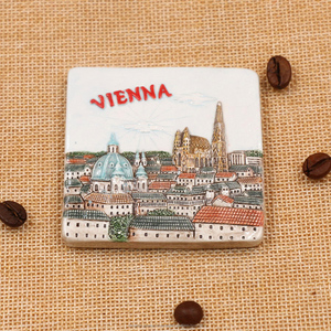 Alta calidad de recuerdos y regalos de cerámica pintada a mano personalizado imán país Austria Viena hecho en China - Product Image 3
