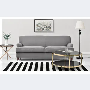Sofá de dos asientos de tela de tapicería clásica para sala de estar con diseños de lujo modernos modulares