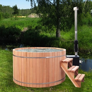 Alphasauna — baignoire chauffante ronde en bois, cèdre rouge, livraison gratuite - Product Image 2