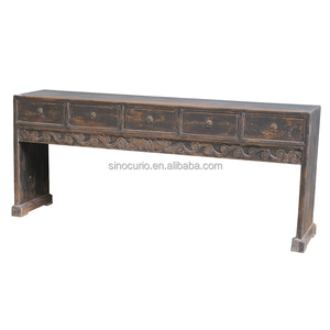 العتيقة النمط الصيني طويلة أدراج خشب معاد التدوير دخول قاعة الجدار طاولة وحدة التحكم - Product Image 1