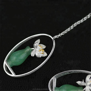 Fantastique Lotus Murmure 925 argent costume boucle d'oreille - Product Image 3