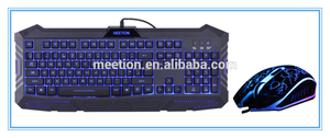 Con cable color <span class=keywords><strong>de</strong></span> <span class=keywords><strong>la</strong></span> luz cambiante retroiluminado led personalizado <span class=keywords><strong>juego</strong></span> <span class=keywords><strong>de</strong></span> teclado teclado ratón combo - Product Image 1