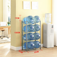 Étagère de présentation pour bouteilles d'eau de 5 gallons à quatre niveaux Zonetop / Étagères empilables pour bouteilles de 5 gallons