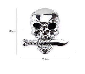 Su ordinazione del metallo del cranio auto emblema e del cranio di nuovo disegno distintivo dell'automobile e del cranio <span class=keywords><strong>adesivo</strong></span> auto - Product Image 4