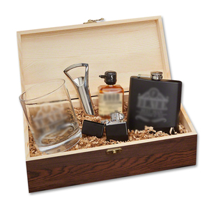 Cadeau personnalisé Whisky Rustique Finition Boîte En Bois D'emballage Garçons D'honneur Cadeau Boîte boîte de <span class=keywords><strong>parfum</strong></span> En Bois - Product Image 1
