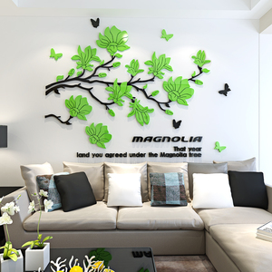 Acrilico fiore di Magnolia 3D decorazione per la casa soggiorno adesivo <span class=keywords><strong>da</strong></span> <span class=keywords><strong>parete</strong></span> - Product Image 4