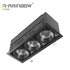 CE ROHS aluminio rectángulo led luces de la rejilla 6000lm 3*20 W led cob spot light grille 60 W led rejilla downlight llevado - Product Image 1
