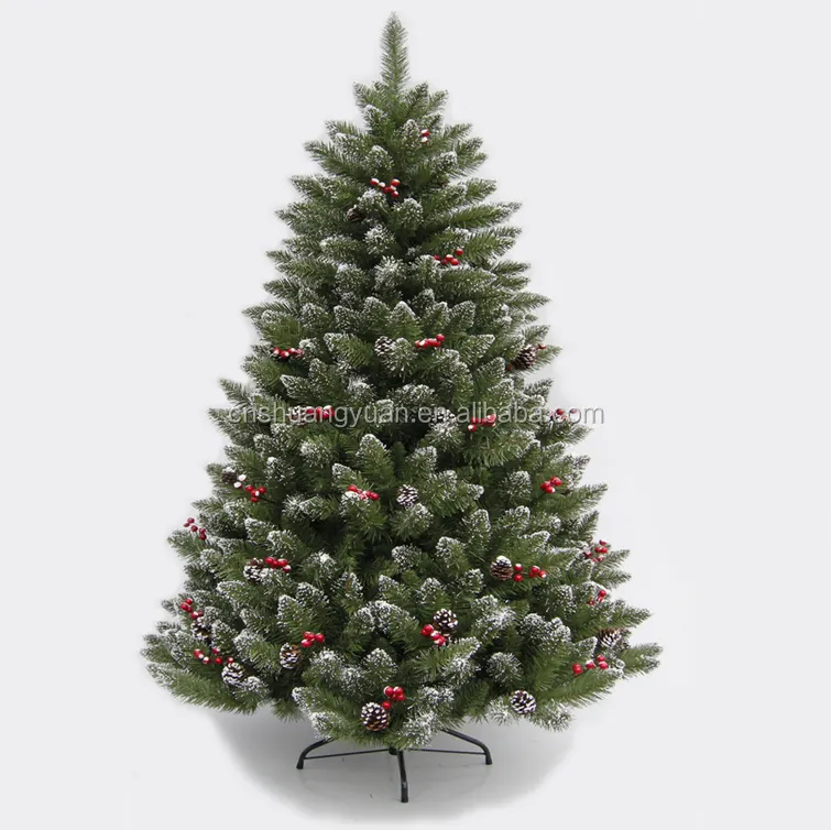 Vente en gros Sapin artificiel avec pomme de pin Décorations de Noël intérieures et extérieures Sapins de Noël en PVC Fournitures de décoration de Noël