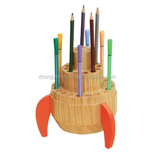 China factory FSC&SA8000 rocket desk organizer wooden pencil holder for students