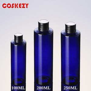 Tóner vacío cosmético plástico azul envases de PET, 100 ml <span class=keywords><strong>200</strong></span> ml 250 ml tapa de aluminio blanco cilindro botella PET - Product Image 6