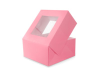 Boîte à gâteaux professionnelle 100% fabricant, boîte à gâteaux rose avec fenêtre, petites boîtes à gâteaux en vrac