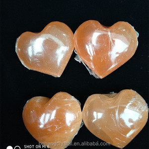 Rojo de yeso en bruto rough <span class=keywords><strong>selenita</strong></span> corazón de piedra - Product Image 5