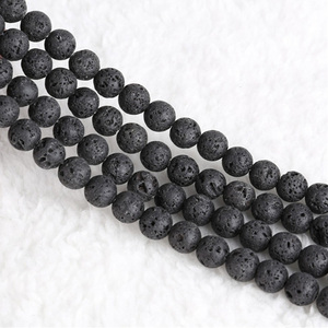 Perle di Roccia Vulcanica <span class=keywords><strong>Nera</strong></span>, <span class=keywords><strong>Pietra</strong></span> Naturale di Alta Qualità, Perle Rotonde Sciolte per Creazione di Gioielli, Accessori all'Ingrosso - Product Image 4