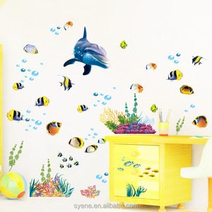 Autocollants muraux 3d dolphin du monde sous-marin, nouveau, <span class=keywords><strong>pour</strong></span> enfants, papier peint imperméable, décoration de maison, <span class=keywords><strong>pour</strong></span> <span class=keywords><strong>salle</strong></span> de bains, - Product Image 3